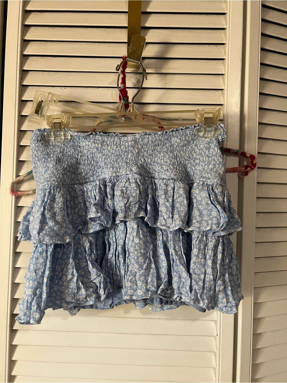 Smocked Tiered Floral Blue Women's Shorts Rock and Rags brand